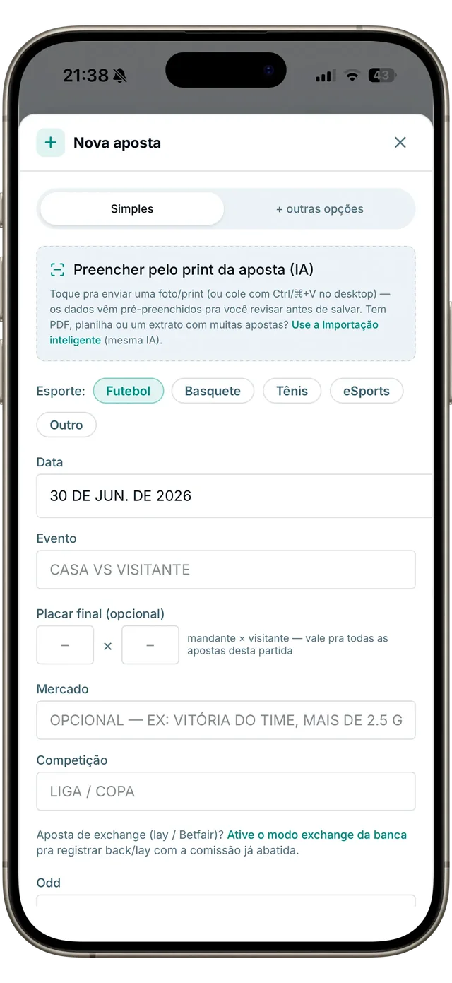 Nova aposta com preenchimento por foto (IA)
